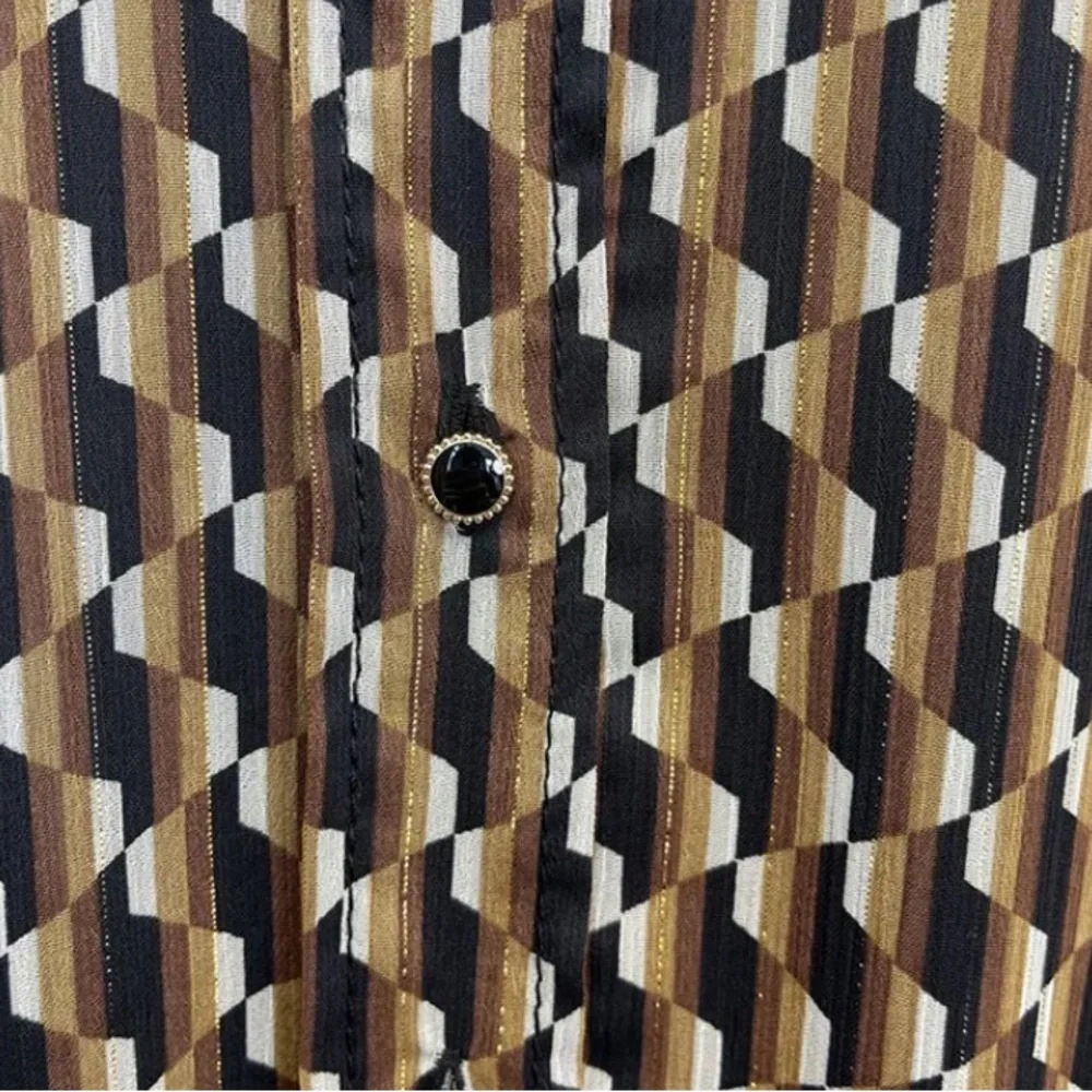 zara mini brown and black dress with metallic detail - Picture 6 of 6